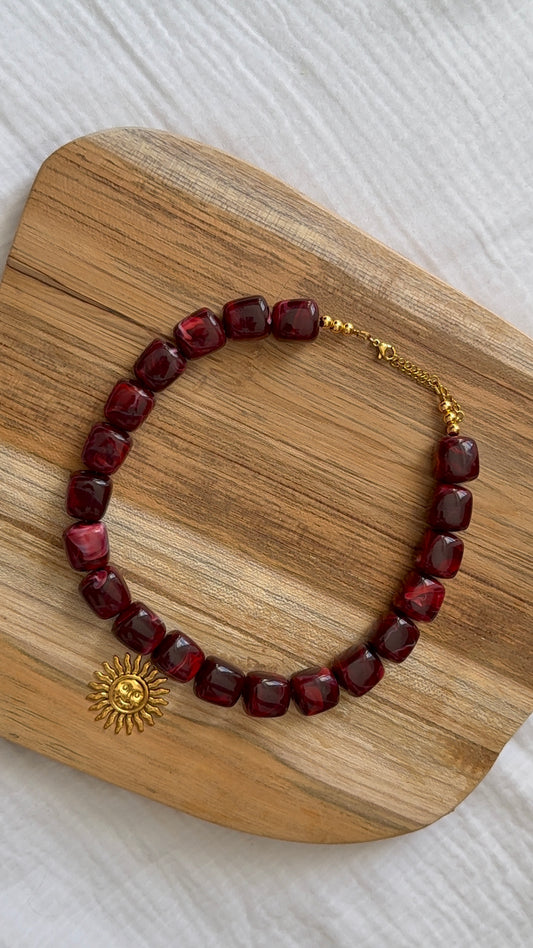 Collier Maé cerise