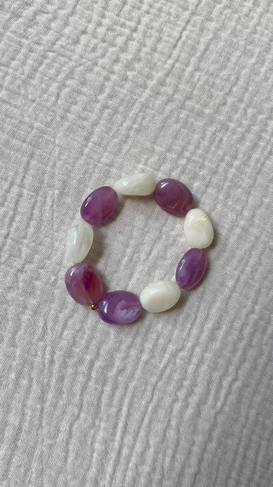 Bracelet Amande coton et lila