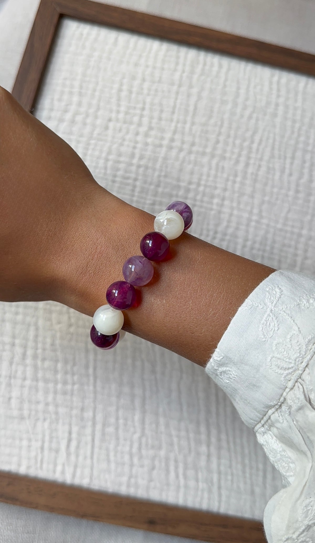 Bracelet mini Chouchou lila et coton