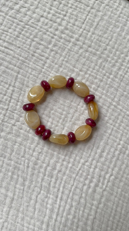 Bracelet Amande sable et grenade