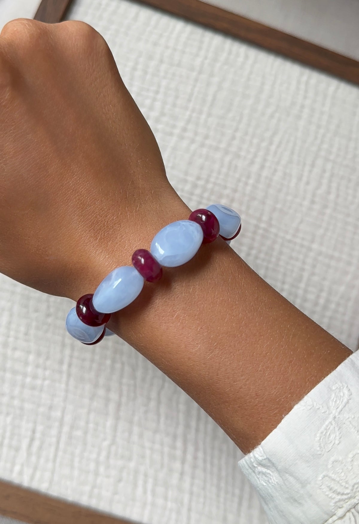 Bracelet Amande bleu et grenade