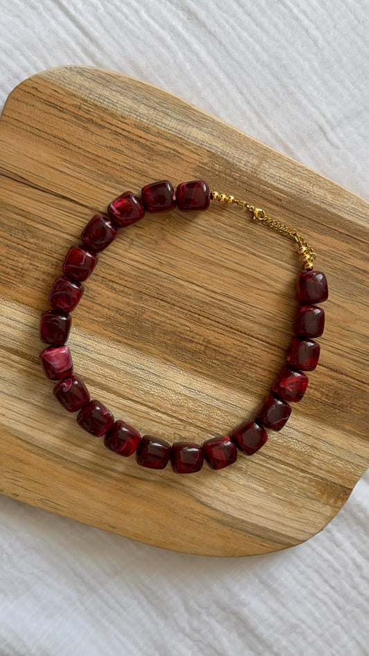 Collier Maé cerise