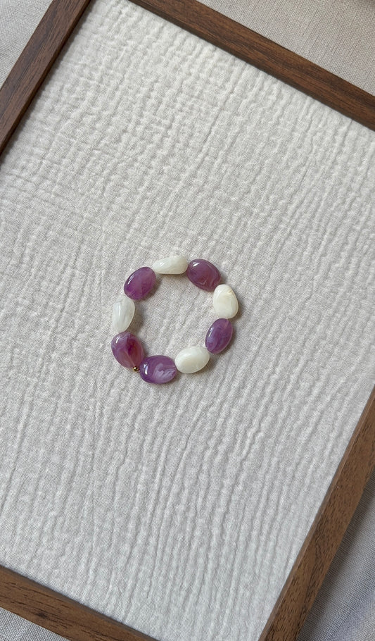 Bracelet Amande coton et lila