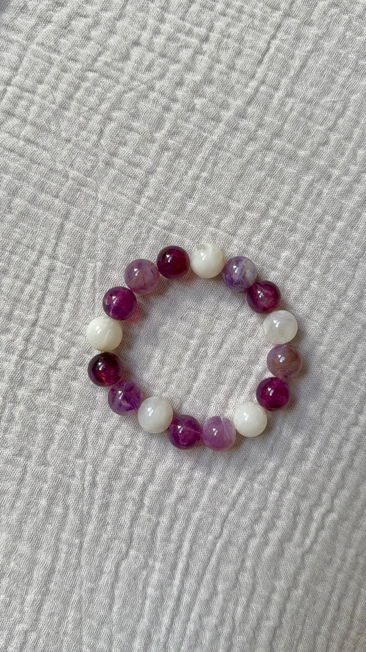 Bracelet mini Chouchou lila et coton