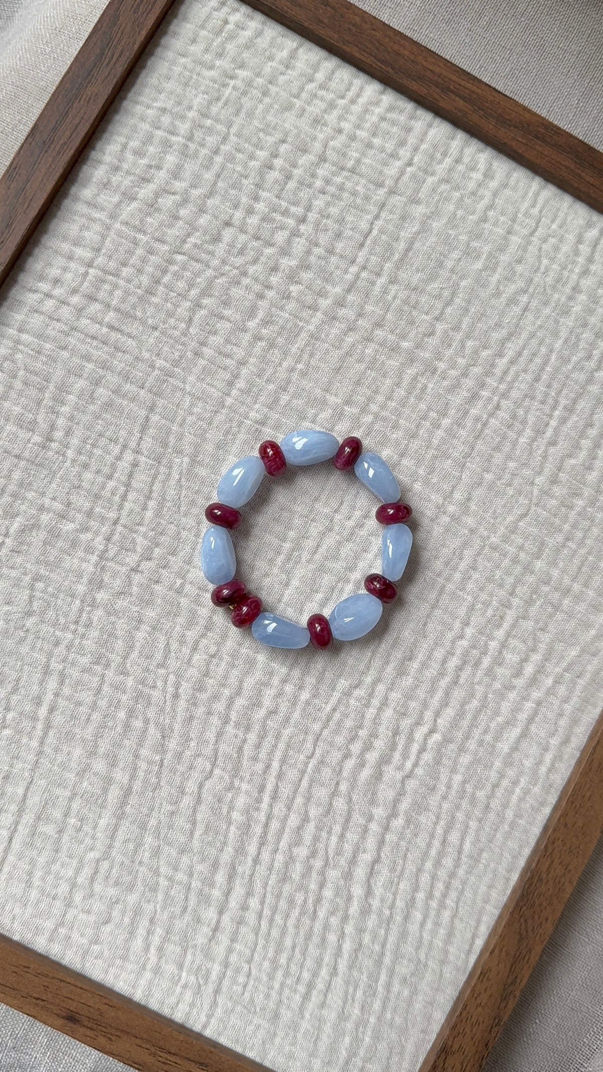 Bracelet Amande bleu et grenade