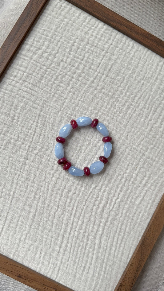 Bracelet Amande bleu et grenade