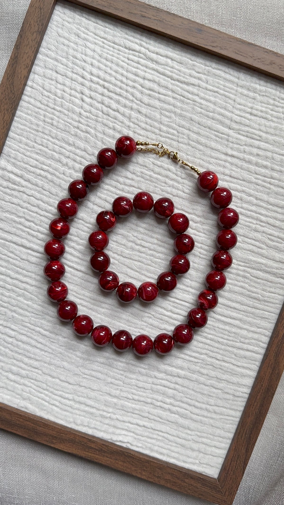 Parure Chouchou cerise