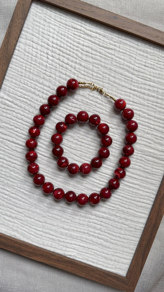 Parure Chouchou cerise